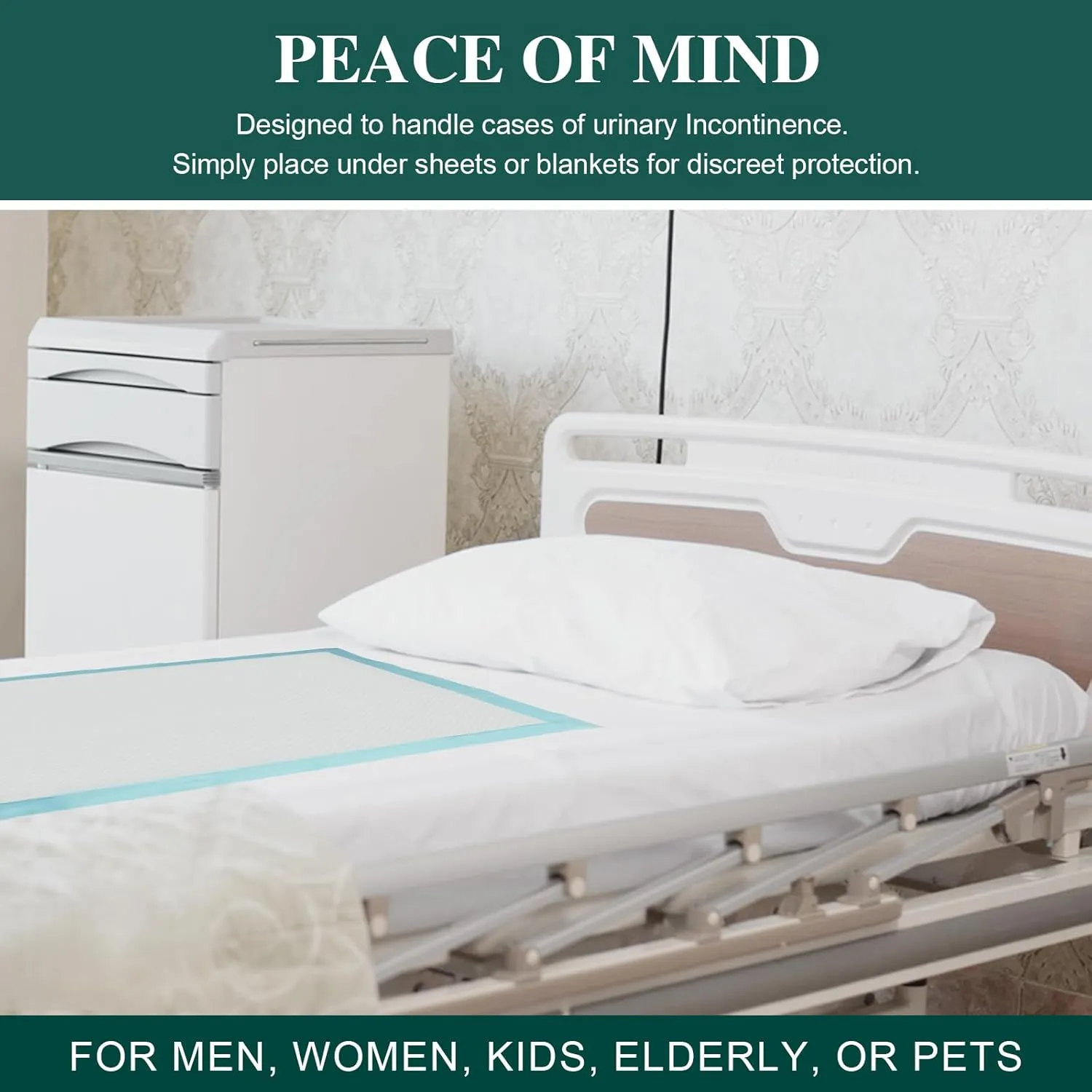 100 Count Incontinence Bed Pads 40'' x 36'' Tear-Resistant Disposable Underpads Heavy Duty Chucks Pads for Adults, Kids & Elderly | Protection Pads for Bed, Sofa, and Chair