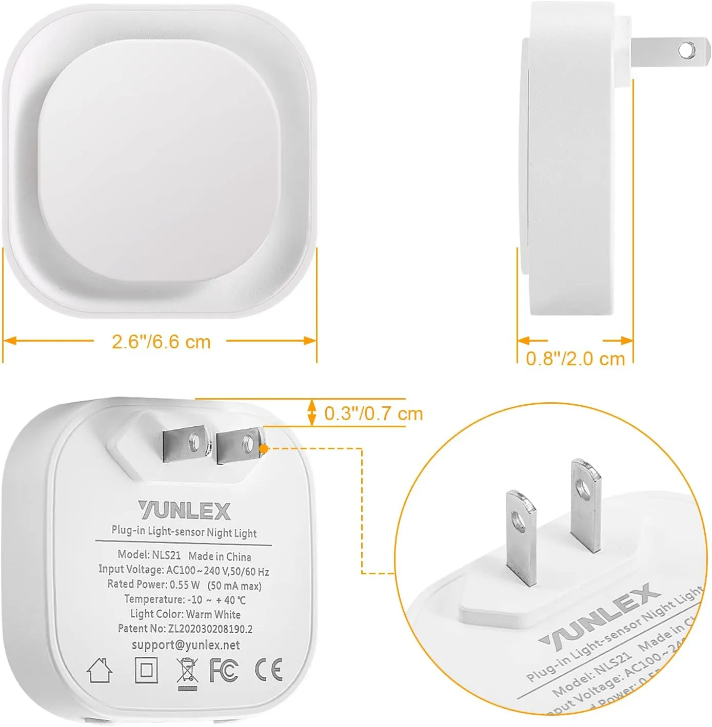 2 Pack Plug in Dimmable Red Night Light, Auto Dusk to Dawn Sensor, LED Night Light, Soft Glow, Diffused Light, for Baby Nursery, Kids, Bathroom, Hallway, Bedroom, Kitchen, as Gifts