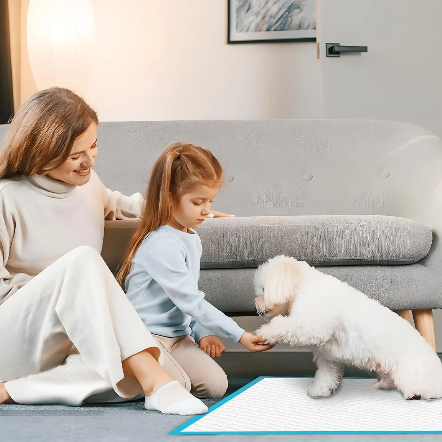 200 Packs Dog Pee Pads with Adhesive Tape, 22"x22" Dog Training Pads, Super Absorbency Disposable Underpads with Leak-Proof and Odor Control for Puppies, Dogs, Cats, Rabbits
