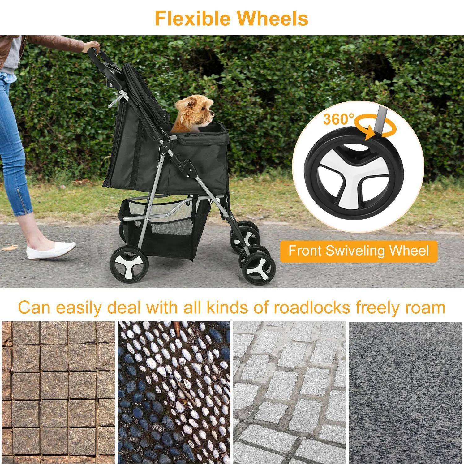 4 Wheels Pet Foldable Stroller
