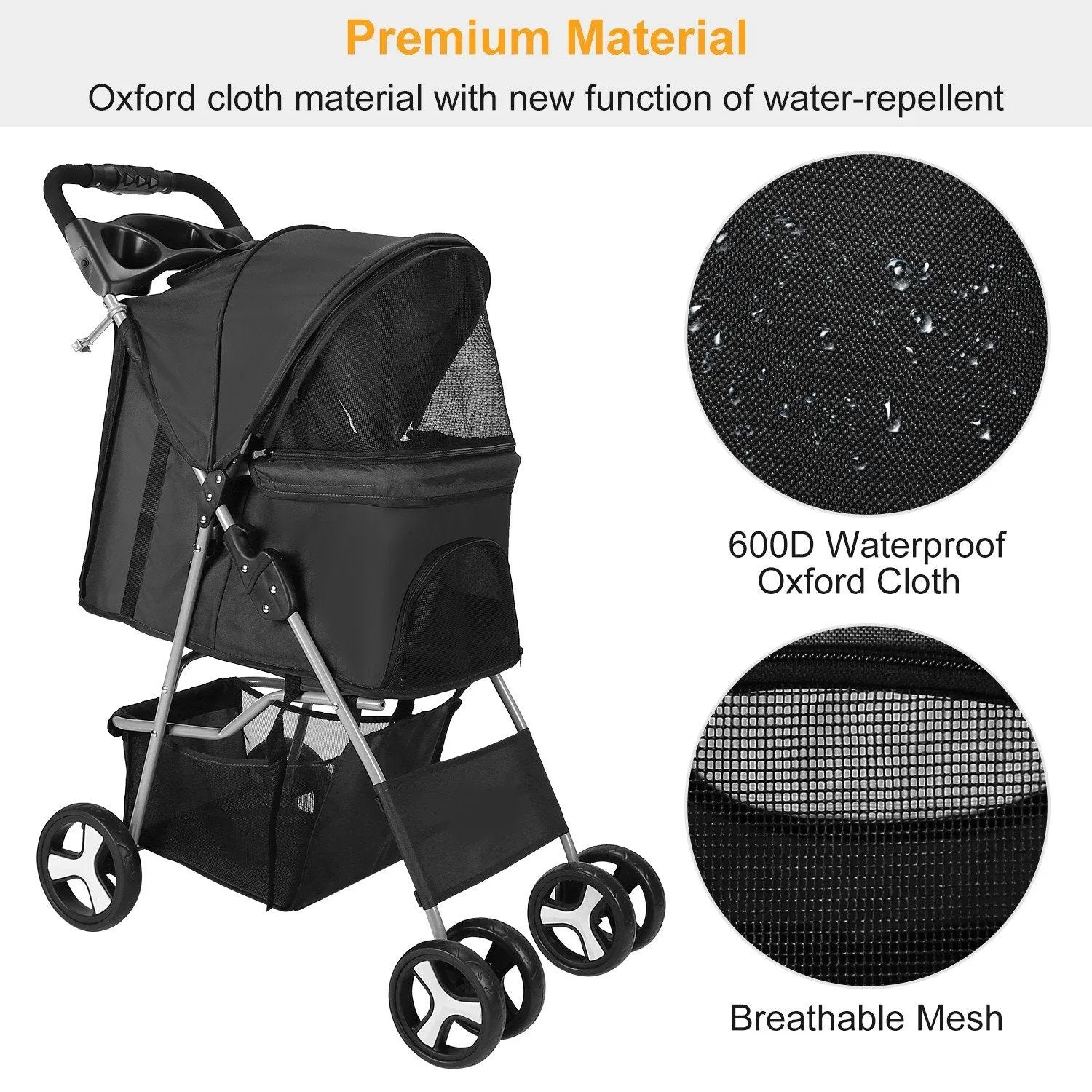 4 Wheels Pet Foldable Stroller