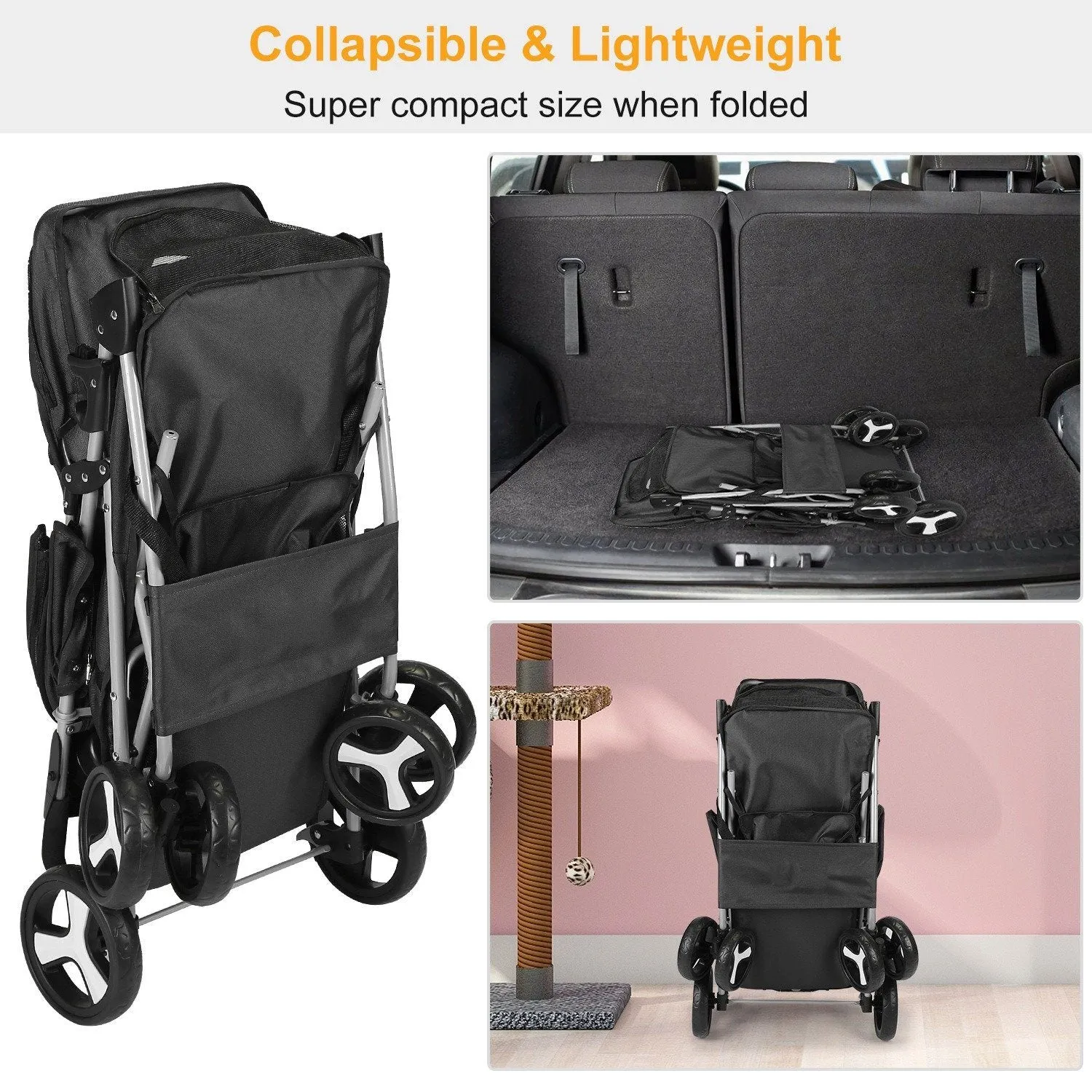 4 Wheels Pet Foldable Stroller