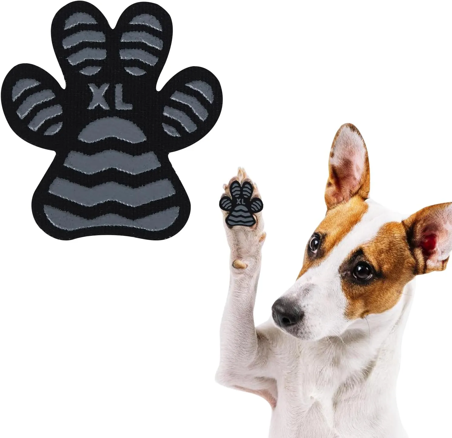 Anti Slip Dog Boots & Paw Protectors - Whole Paws Pads for Senior Dogs - Black XL 24Pcs
