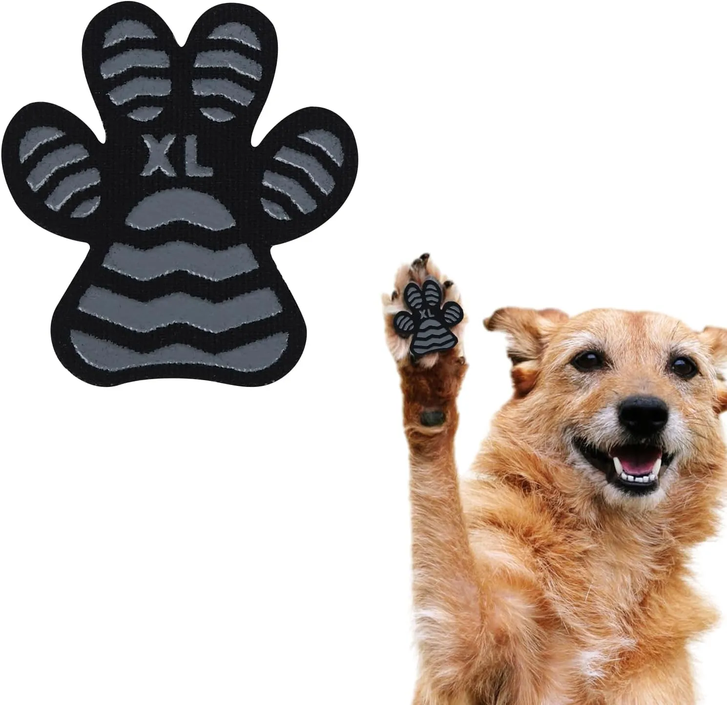 Anti Slip Dog Boots & Paw Protectors - Whole Paws Pads for Senior Dogs - Black XL 24Pcs