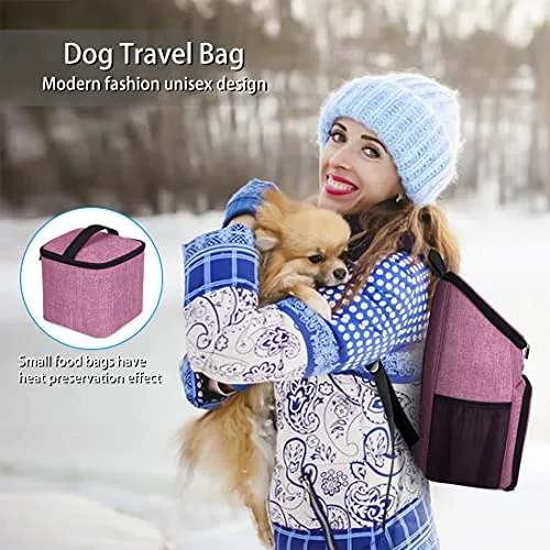 BAGLHER 丨Dog Travel Bag,Airline Approved Pet Supplies Backpack,Dog Travel Backpack with 2 Silicone Collapsible Bowls and 2 Food Baskets.
