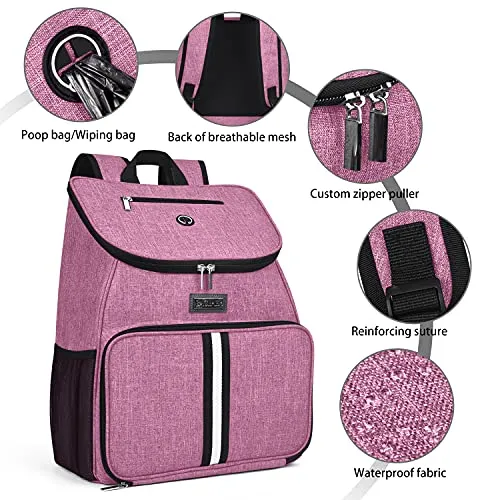 BAGLHER 丨Dog Travel Bag,Airline Approved Pet Supplies Backpack,Dog Travel Backpack with 2 Silicone Collapsible Bowls and 2 Food Baskets.