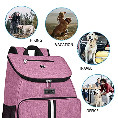 BAGLHER 丨Dog Travel Bag,Airline Approved Pet Supplies Backpack,Dog Travel Backpack with 2 Silicone Collapsible Bowls and 2 Food Baskets.