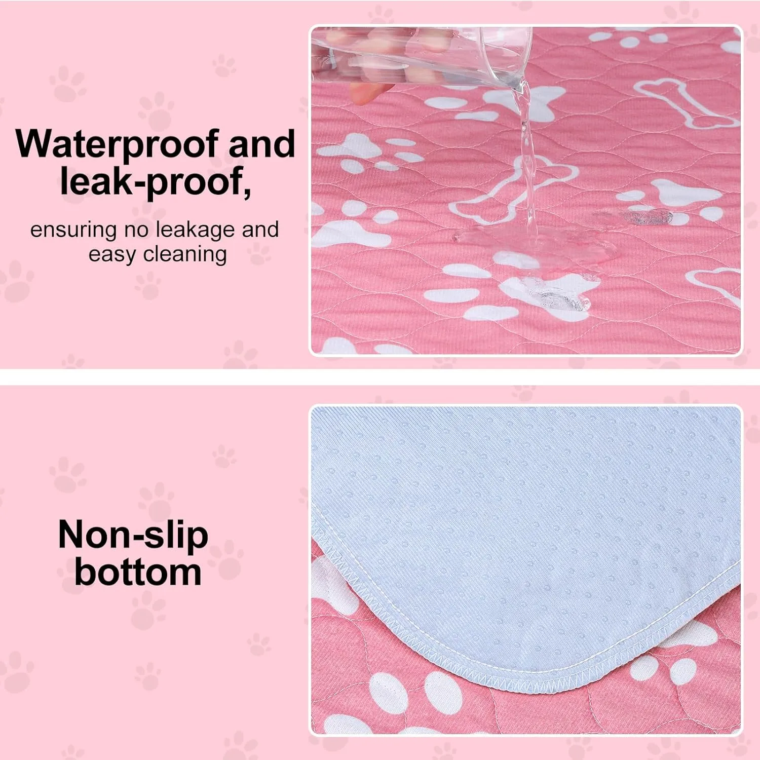 BEAUTYZOO 8 Pack Washable Pee Pads for Dogs, Reusable Puppy Pads for Potty Training, Waterproof Super Absorbent Wee Wee Pads for Dogs Non-Slip, Pet Whelping Mats Playpen Dog Crate Floors, 18'' x 24"