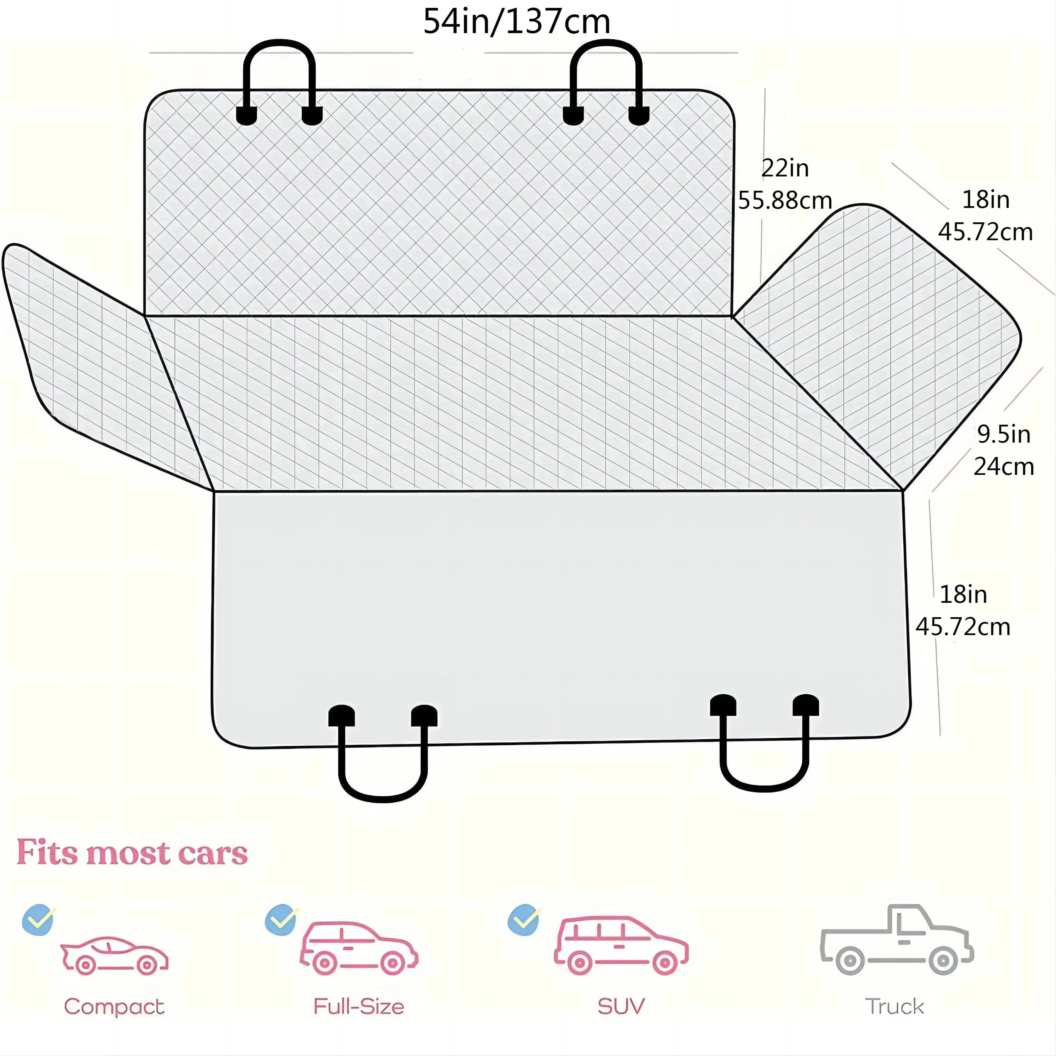 Black Pet Car Mat - Waterproof & Machine Washable