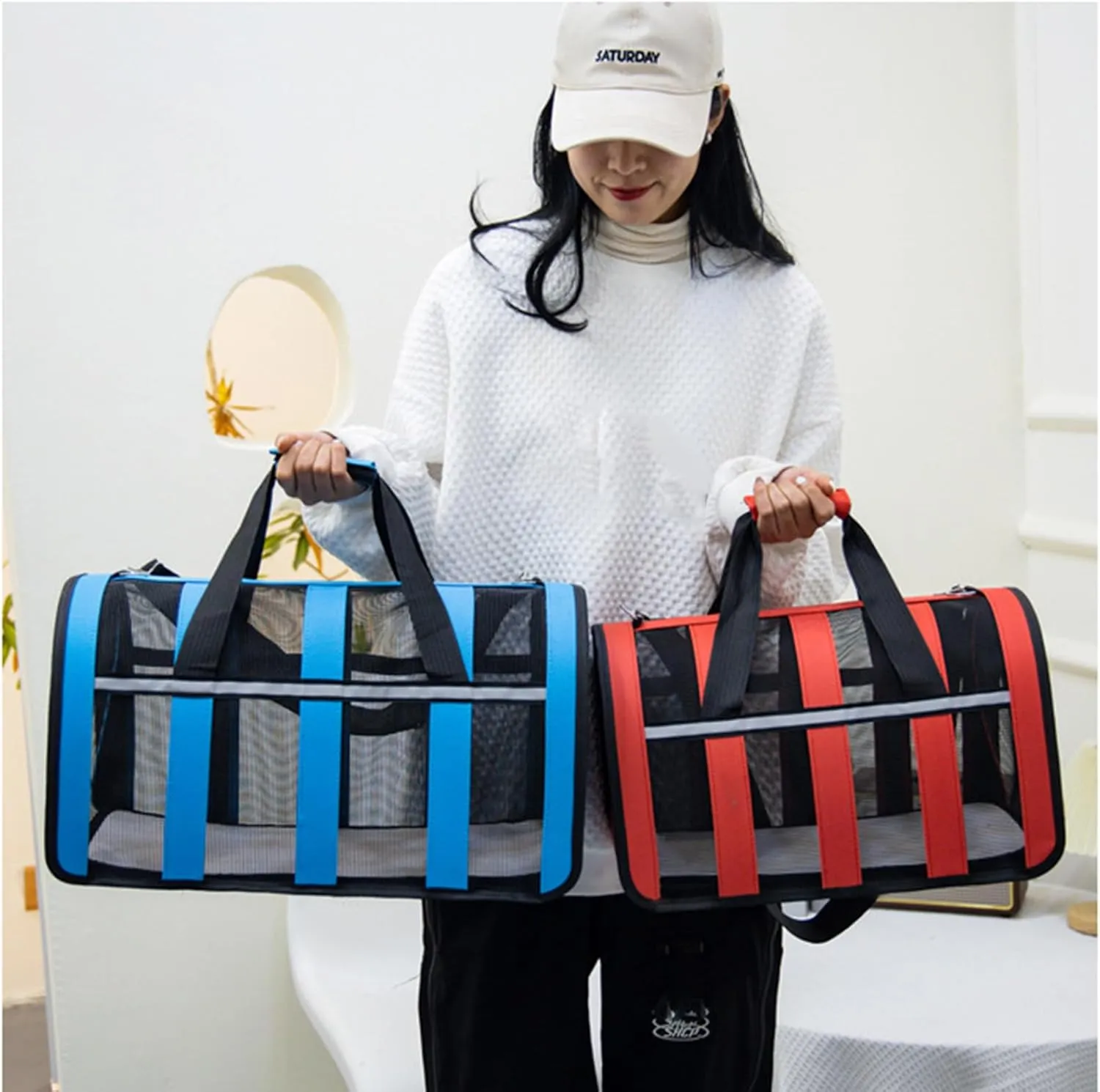 Carrier TotePet Handbag Cat Carriers Bag Soft Big Capacity with Strap Breathable Pet Carriers Sightseeing Bag