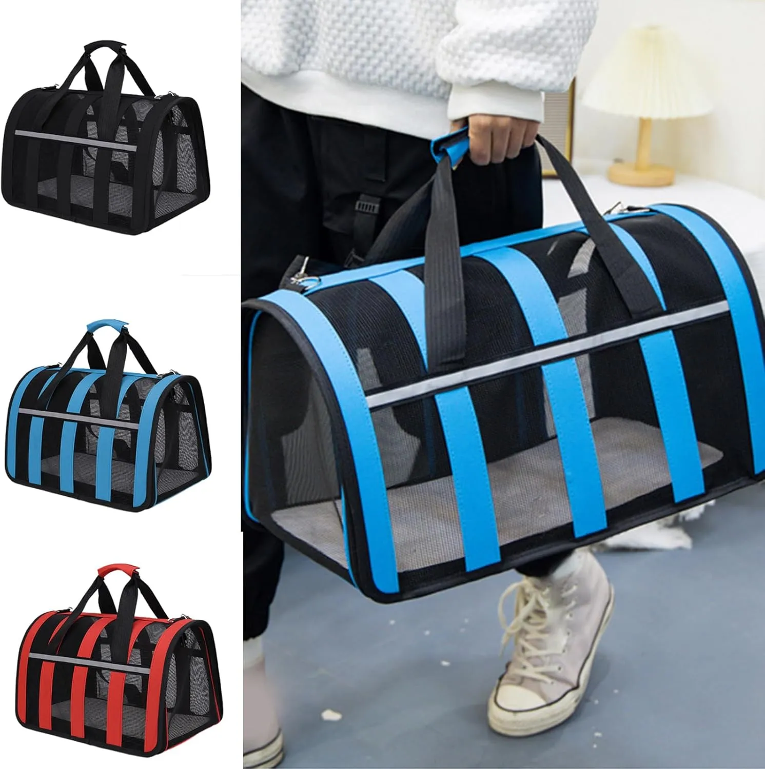 Carrier TotePet Handbag Cat Carriers Bag Soft Big Capacity with Strap Breathable Pet Carriers Sightseeing Bag