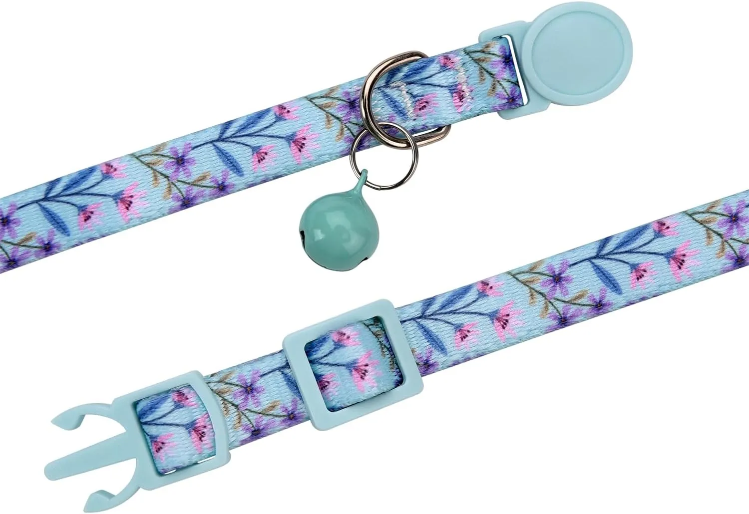 Cat Collar Breakaway with Bells, 3 Pack Girl Boy Pet Cat Collar with Bohemia Floral Tribal Geometric Patterns, Adjustable 7.5-12 Inch, with Safety Buckle for Kitten Cat(Set A)