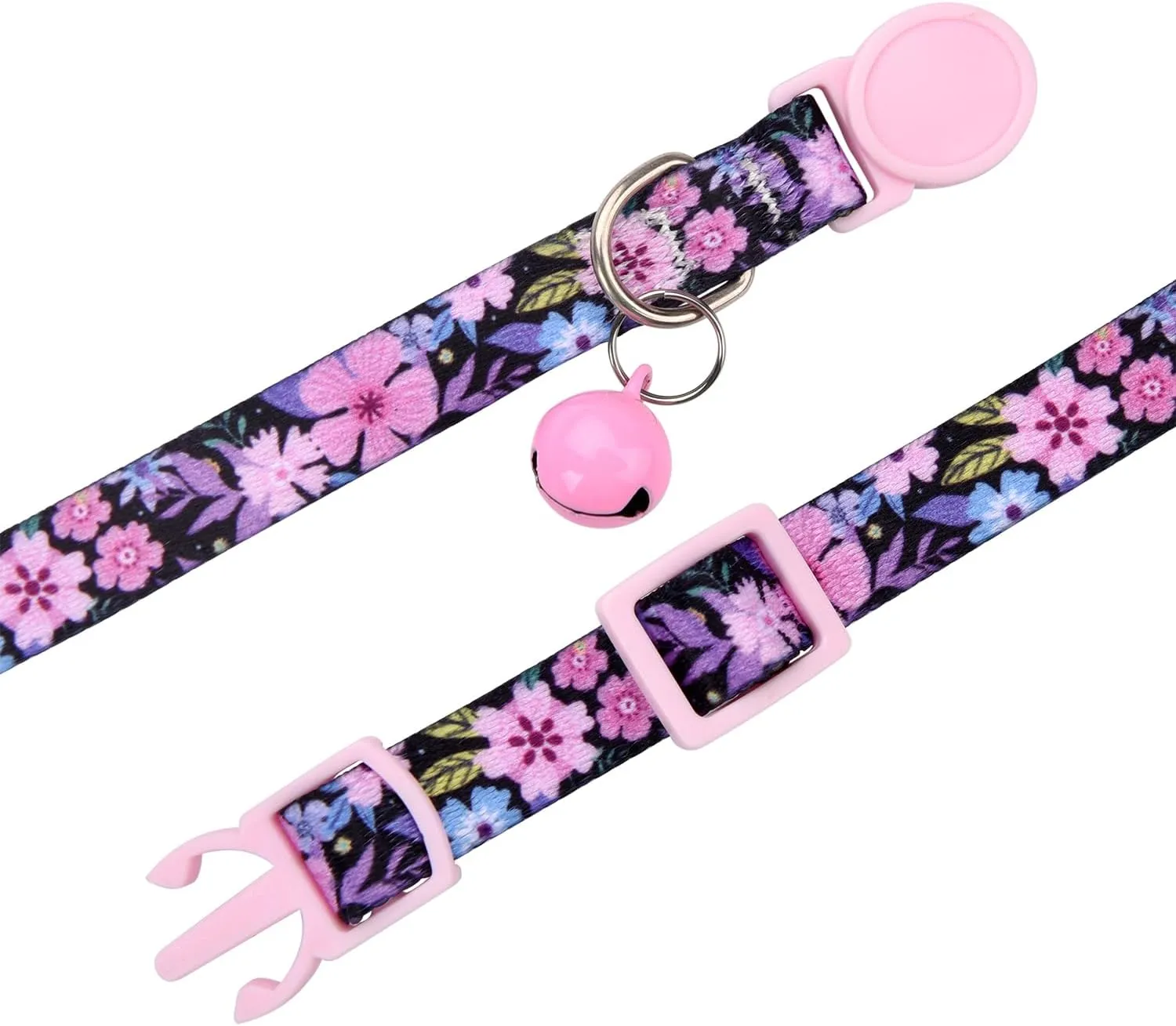 Cat Collar Breakaway with Bells, 3 Pack Girl Boy Pet Cat Collar with Bohemia Floral Tribal Geometric Patterns, Adjustable 7.5-12 Inch, with Safety Buckle for Kitten Cat(Set A)