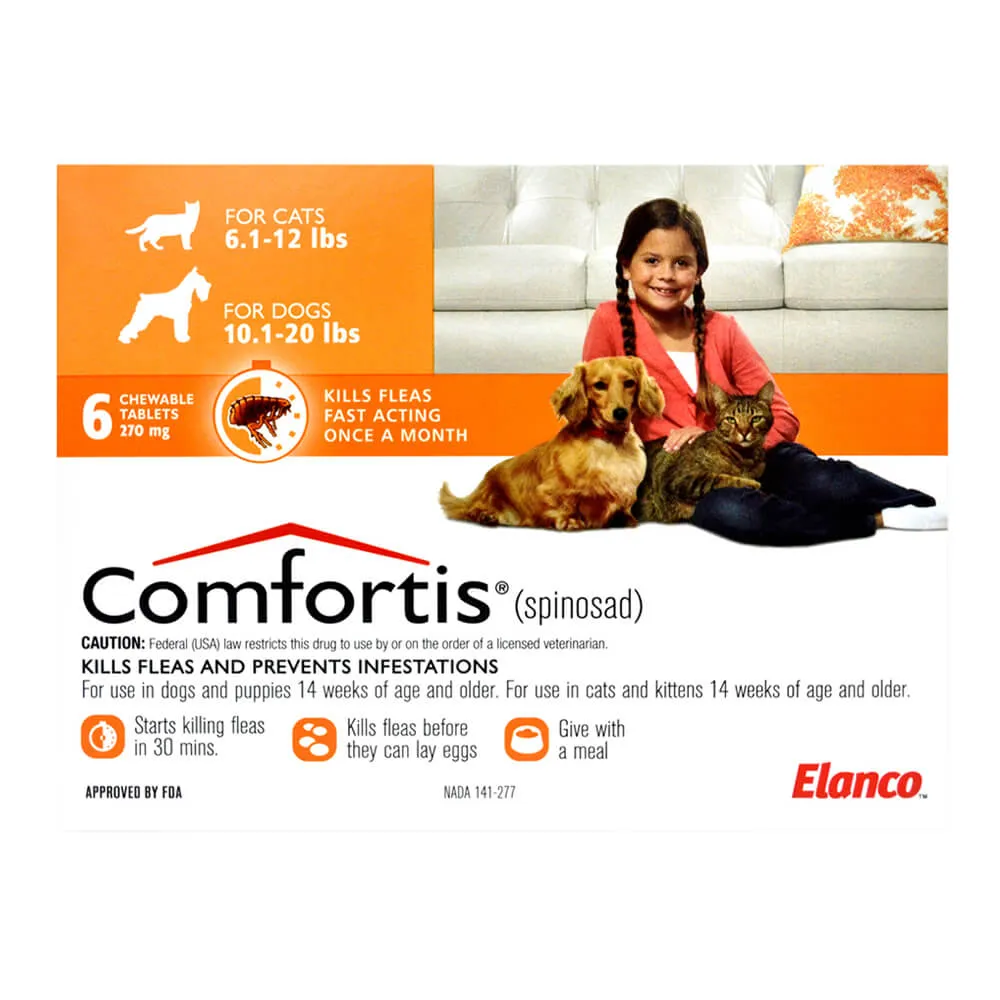 Comfortis (spinosad) Chewable Flea Tablets for Dogs & Cats