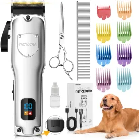 Dog Clippers for Grooming, Pet Grooming Supplies Kit, Professional Grooming Clippers for Thick Heavy Coats Low Noise Rechargeable Hair Trimmers with Ceramic Blade for Dogs Cats Animals