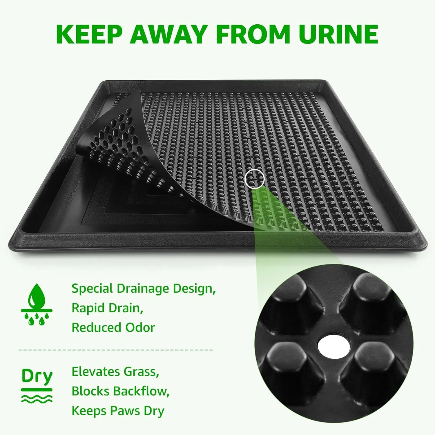 Dog Grass Pet Loo Indoor/Outdoor Portable Potty, Dog Litter Box, Artificial Grass Patch Bathroom Mat and Washable Pee Pad for Puppy Training, Full System with Trays (Pet Training Tray, 20"x30")