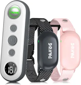 Dog Shock Collar for 2 Dogs (8-120lbs), IPX7 Waterproof Rechargeable Training Collars for Large Medium Small Dogs with 1000FT Remote Range, Beep Vibration Shock - Grey