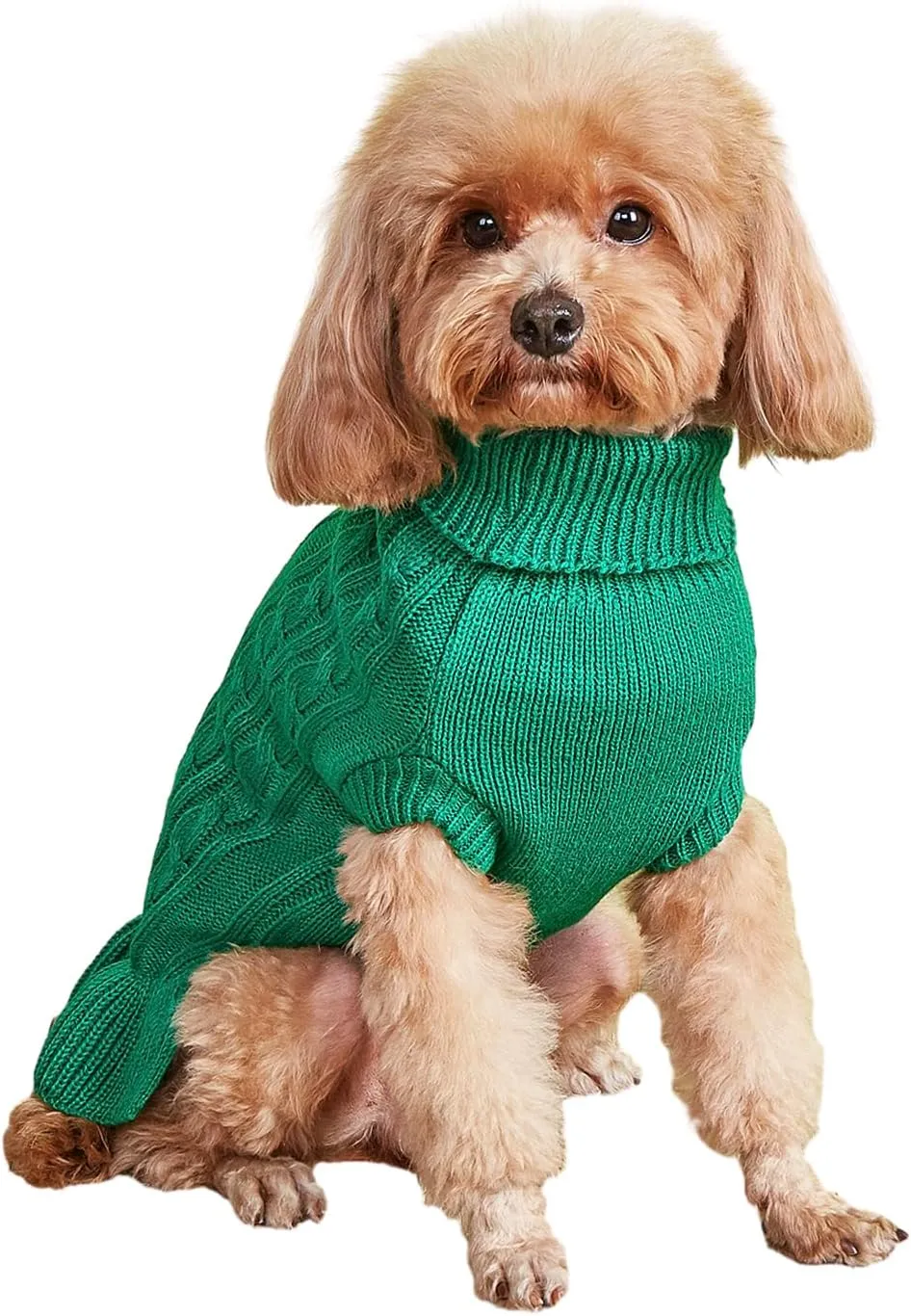 Dog Sweater - Cute Knitted Classic Cat Sweater & Coat for Girls Dog Puppy Cat (Green, Large)