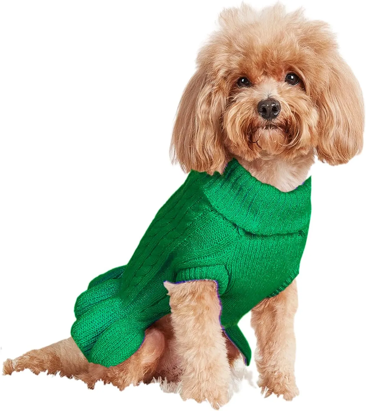 Dog Sweater - Cute Knitted Classic Cat Sweater & Coat for Girls Dog Puppy Cat (Green, Large)