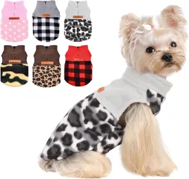 Dog Sweaters for Small Dogs Boy Girl, Plaid Dog Sweater Fleece Dog Clothes Vest, Stretchy XSmall Dog Sweater Pet Clothes, Chihuahua Teacup Puppy Clothes