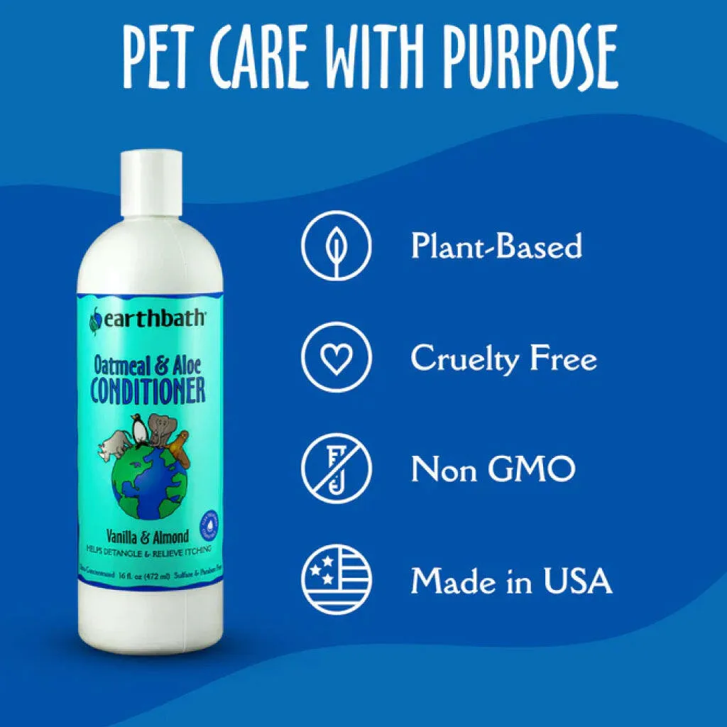 Earthbath Oatmeal & Aloe Vanilla & Almond Conditioner for Dogs & Cats (16 oz)