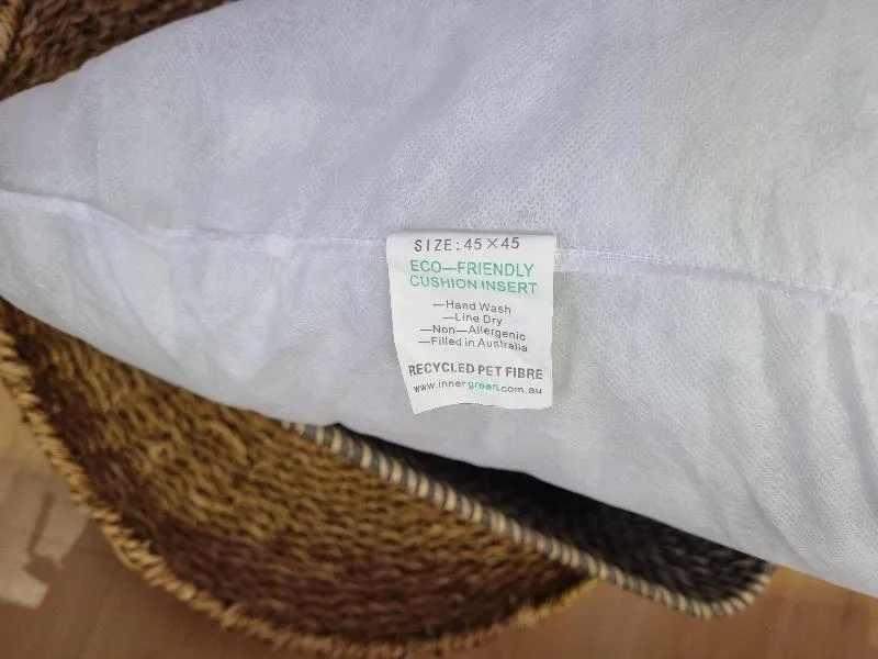 Eco Friendly Cushion Insert made from Pet Fibre - Plastic Bottles
