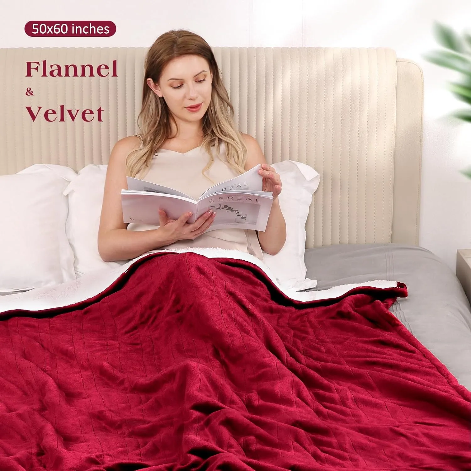 Electric Heated Throw Blanket 50" x 60", Soft Flannel Throw Blanket with 4 Heating Levels & 3 Hours Auto Off, ETL Certification and Machine Washable for Home Office Use