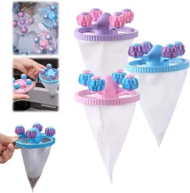 Floating Hair Filtering Mesh Removal, Lint Catcher for Washing Machine, Pet Hair Remover for Laundry, Reusable Pet Hair Catcher Washer Machine Mesh Bag, Laundry Hair Filter Cleaning Ball (3pcs)