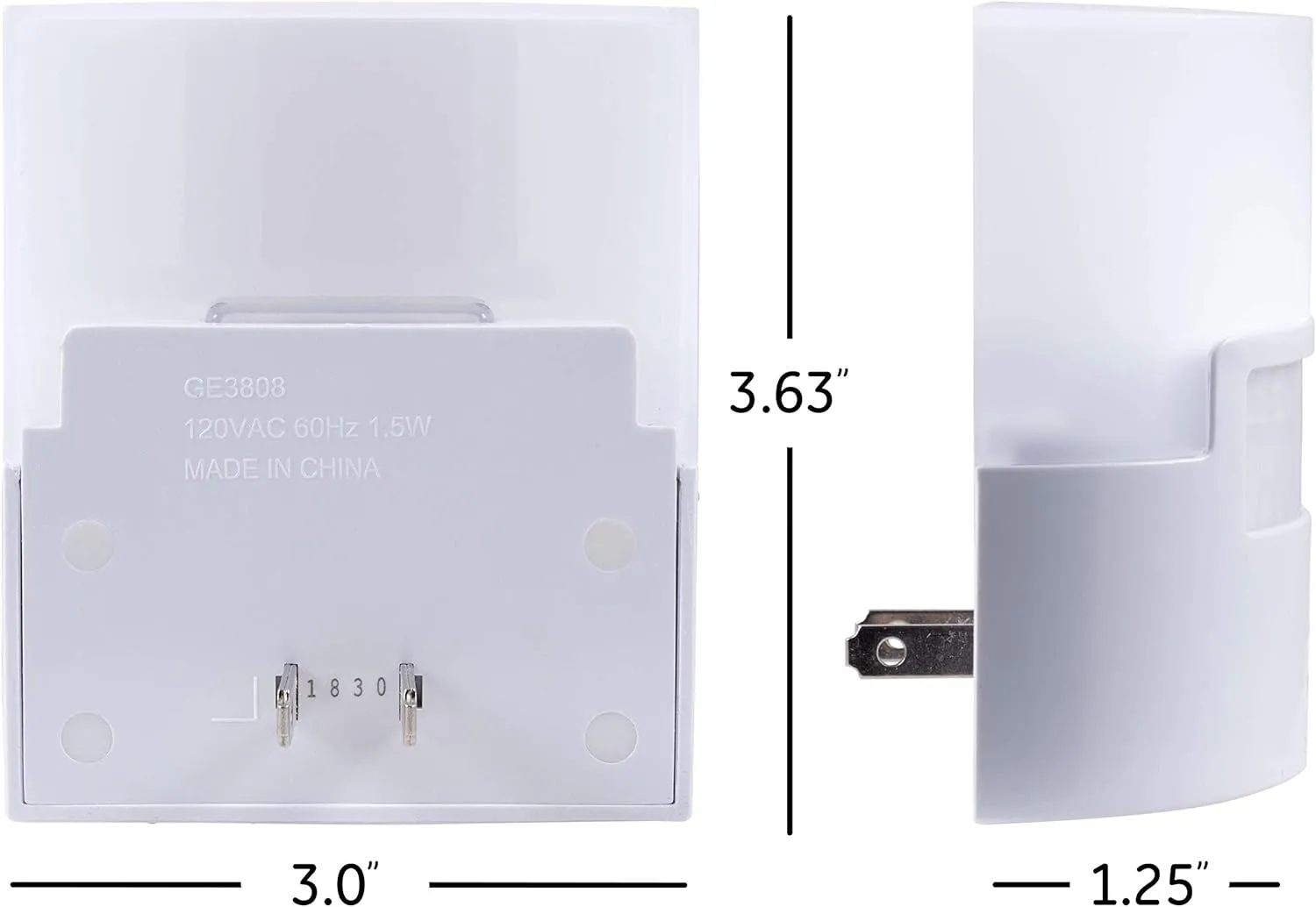GE LED Motion Sensor Night Light, Plug-in, 40 Lumens, Warm White, UL-Certified, Energy Efficient, Ideal Nightlight for Bedroom, Bathroom, Kitchen, Hallway, 12201, White, 2 Pack