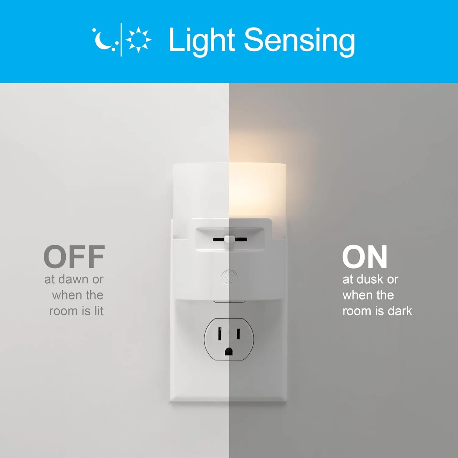GE Ultrabrite LED Night Light, Dimmable, 100 Lumens, Plug-in, Dusk to Dawn Sensor, UL-Listed, Ideal for Bedroom, Bathroom, Nursery, Kitchen, Hallway, 45125, 1 Pack, White
