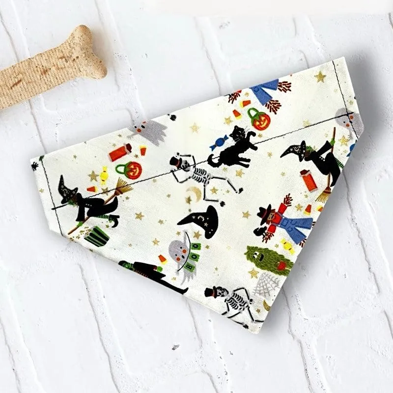 Halloween Dog Bandana or Cat Bandana- Rifle Paper Co Fabric  Monster Parade