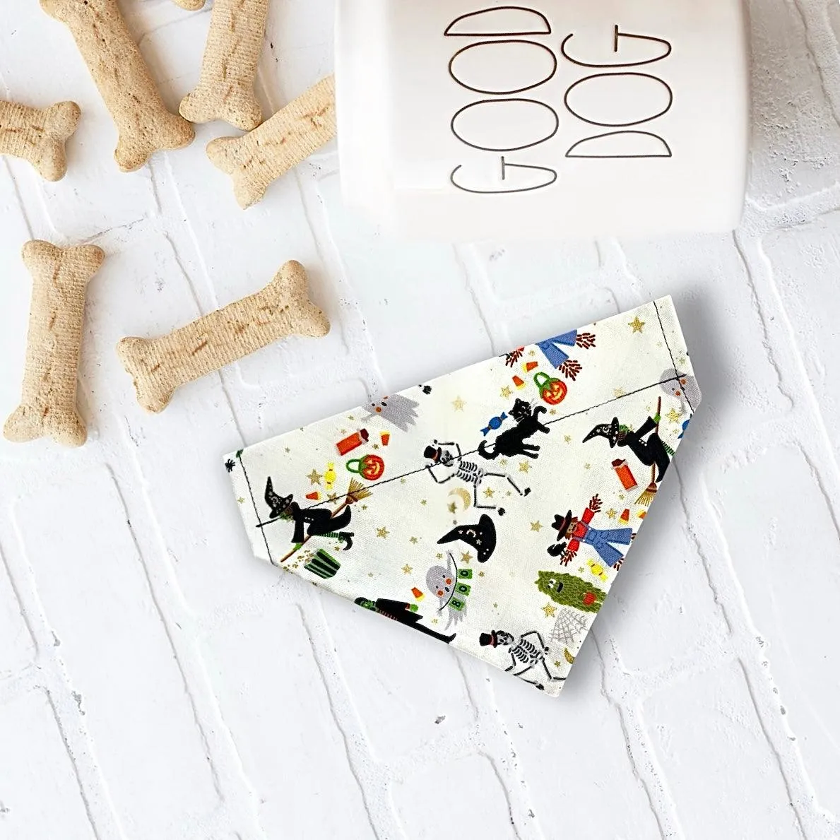 Halloween Dog Bandana or Cat Bandana- Rifle Paper Co Fabric  Monster Parade