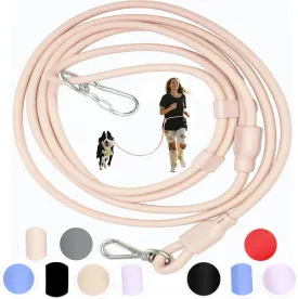 Hands Free Dog Leash Crossbody & Waist Leash for Dog Walking, 9-in-1 Waterproof Adjustable Puppy Collar and Pet Set No Pull Dog Harness for Large 20-120lb, Blush
