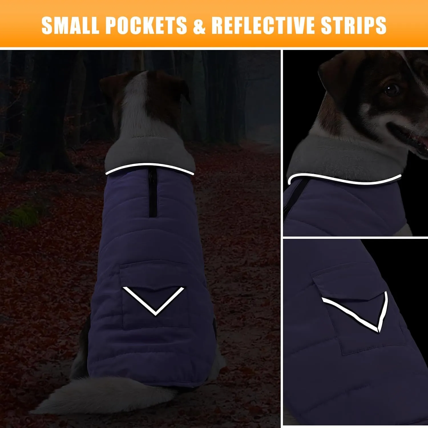 iBuddy Dog Winter Jackets with Fleece Vest,Waterproof Warm Dog Snow Jacket Windproof, Reflective Adjustable Pet Dogs Cold Winter Coat for Large Dogs Girl Boy