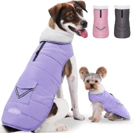 iBuddy Dog Winter Jackets with Fleece Vest,Waterproof Warm Dog Snow Jacket Windproof, Reflective Adjustable Pet Dogs Cold Winter Coat for Large Dogs Girl Boy