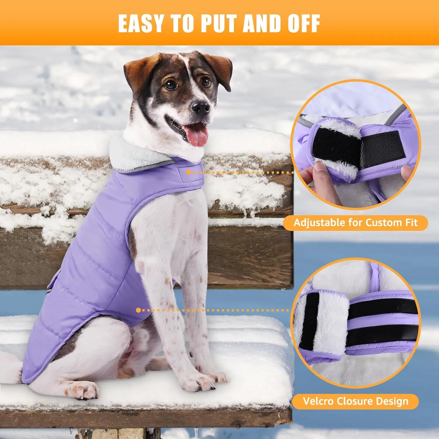 iBuddy Dog Winter Jackets with Fleece Vest,Waterproof Warm Dog Snow Jacket Windproof, Reflective Adjustable Pet Dogs Cold Winter Coat for Large Dogs Girl Boy