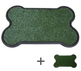 Indoor Dog Potty Training Mat with 2 Grass Pads, Non-Toxic