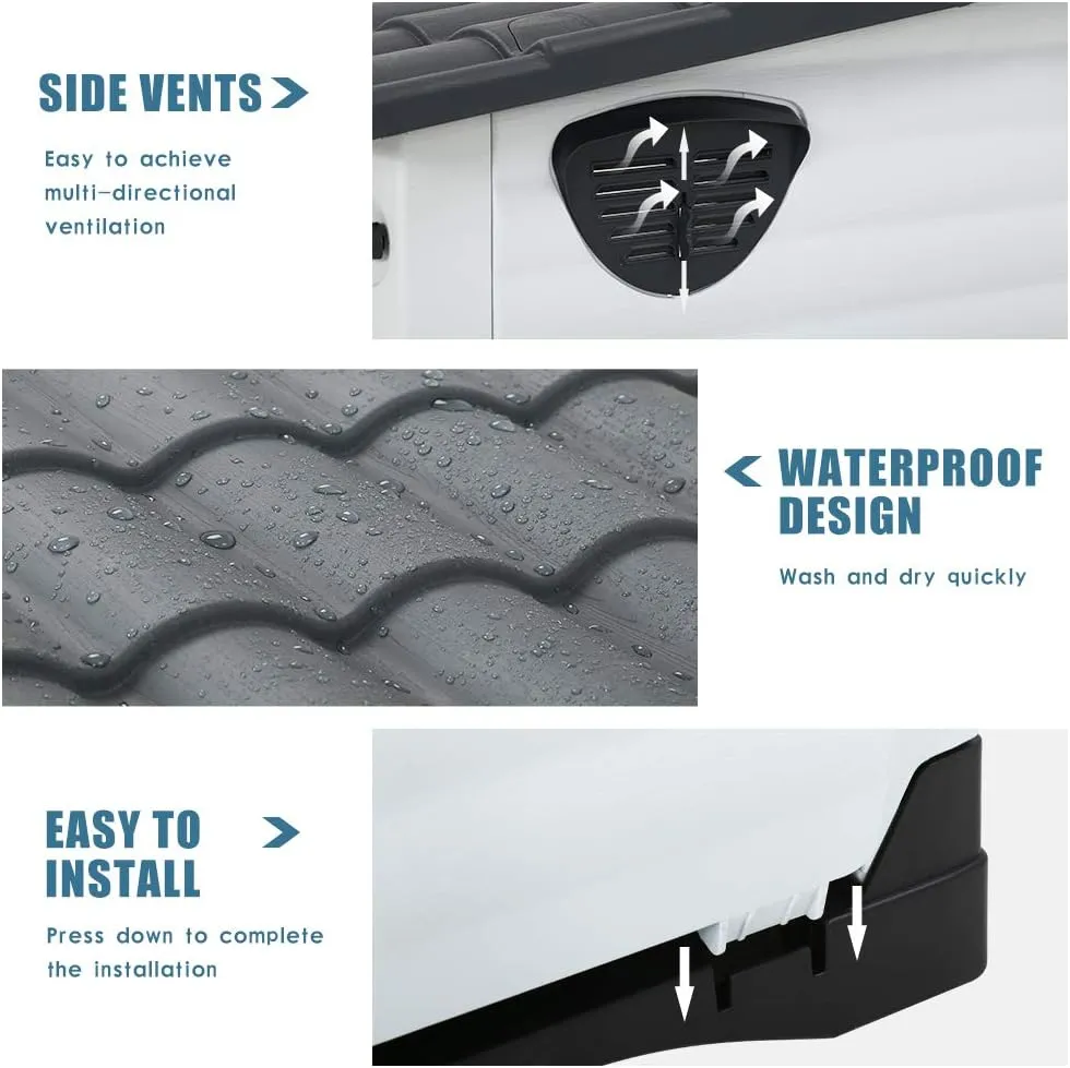 Indoor Outdoor Dog House Shelter Puppy Kennel,All Weather Plastic Dog Houses Durable Waterproof Ventilate Pet House for Small Medium Large Dogs w/Base Support House Air Vents & Elevated Floor 26 Inch