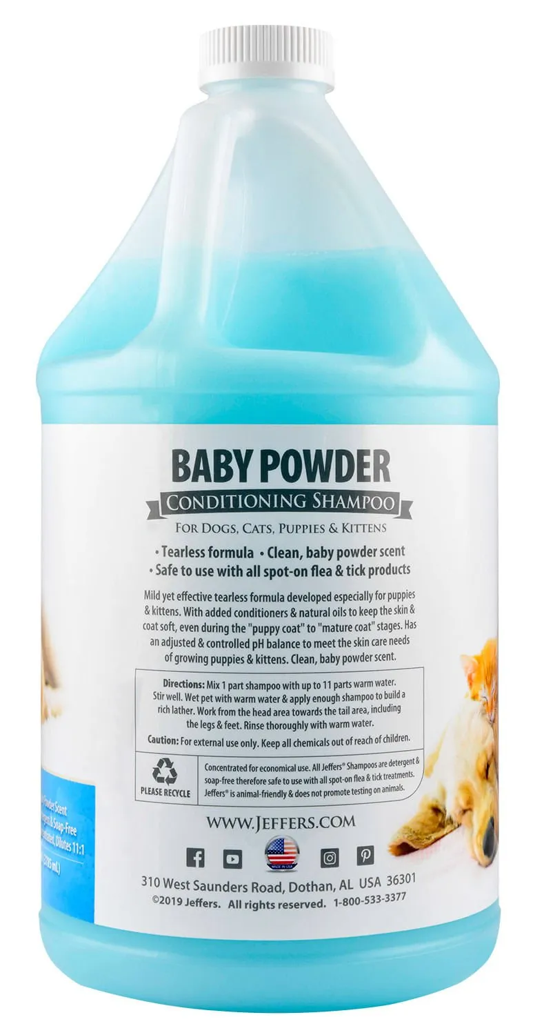 Jeffers Baby Powder Tearless Conditioning Pet Shampoo