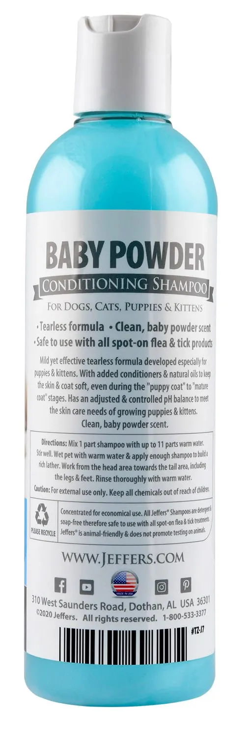 Jeffers Baby Powder Tearless Conditioning Pet Shampoo