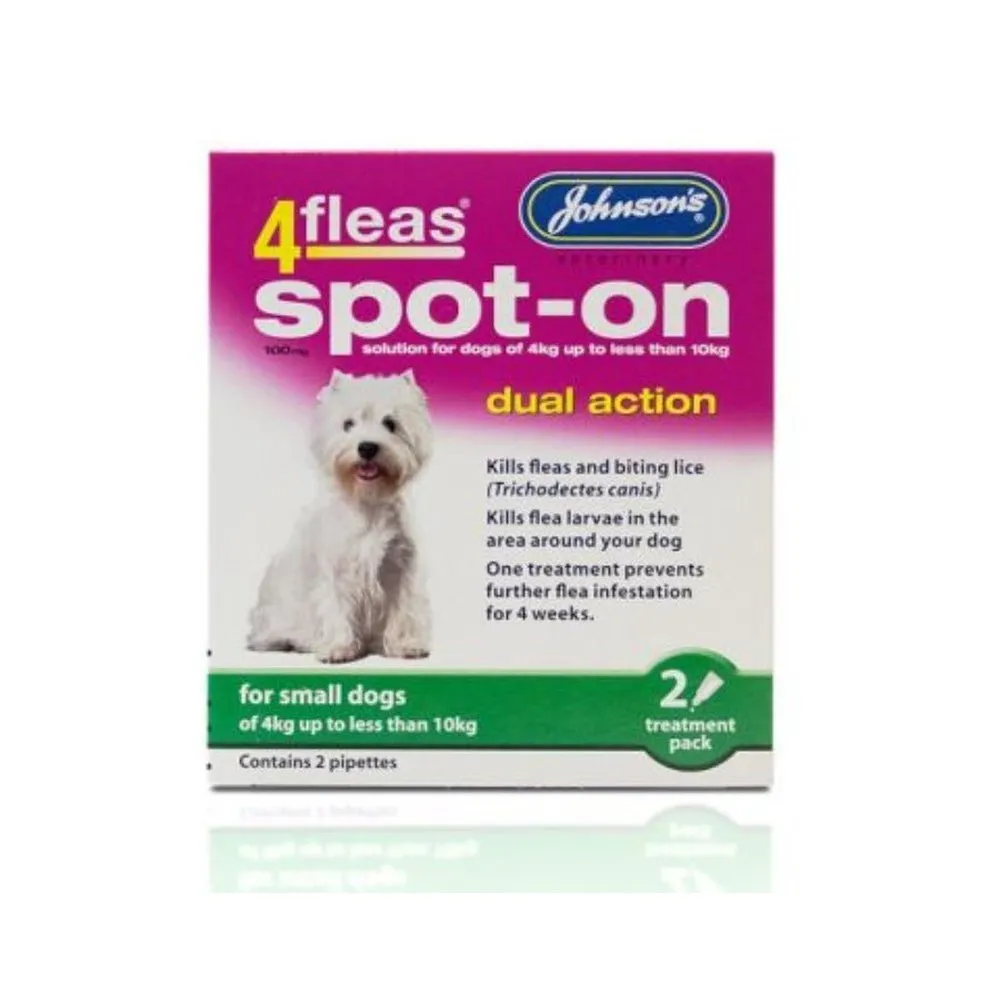 Johnson's 4fleas Spot-On for Small Dogs 4-10kg 2 Treatments