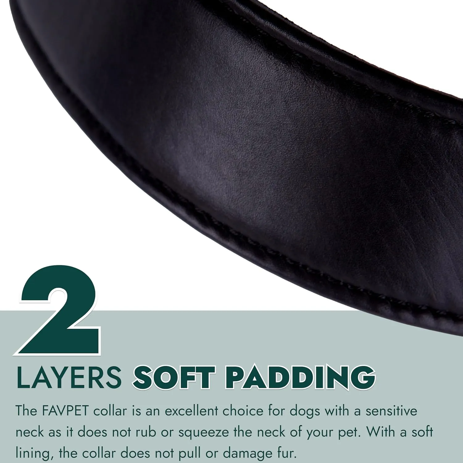 Luxury Leather Dog Collar With ID Tag QR, Wide Padded Design, Metal Buckle, Aesthetic (Green, M)