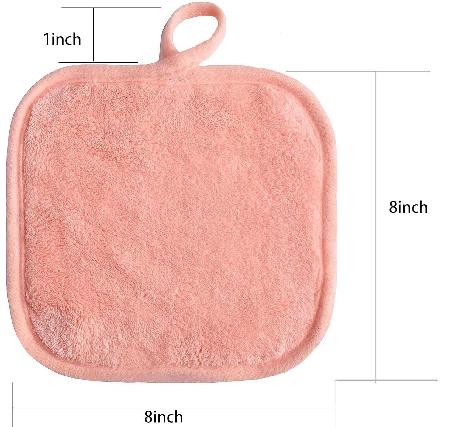 Makeup Remover Cloths for Face, Eye, Lips - Reusable Makeup Remover Pads Soft Microfiber Facial Cleansing Cloths 8 x 8 inch 12 Pack (Coral)