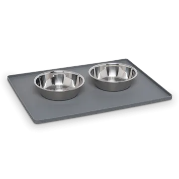 Messy Mutts Silicone Non-Slip Pet Bowl Mat with Raised Edge