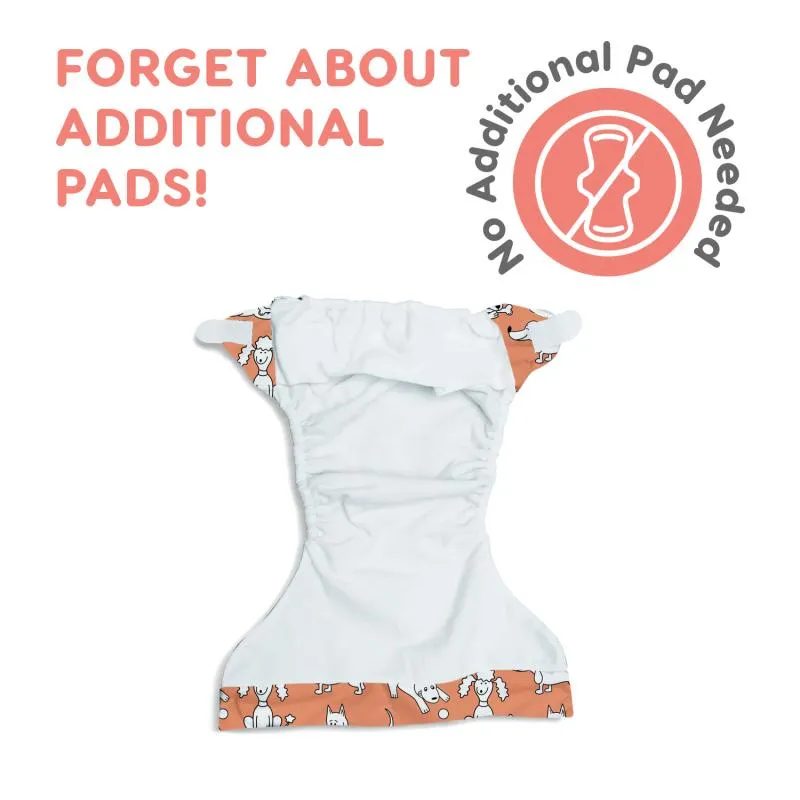 Misoko Washable, Size Adjustable, Puppy Training, High Absorbency Diaper for Male Dogs, with owls