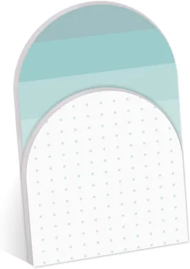 Modern Blue U Shaped Sticky Note Pad Assortment/Set of 2 Rounded Flat Top Stacked Note Pads/Trendy Turquoise Sticky Notes / 50 Sheets Per Pad/Made in USA
