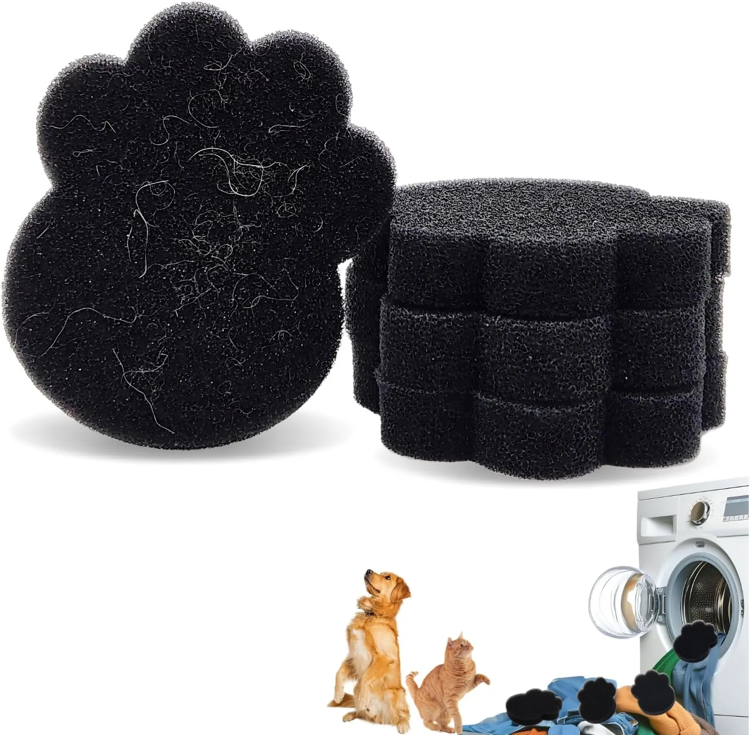 Nontoxic & Reusable Pet Hair and Lint Catcher -Pet Fur Catcher for Laundry - Pet Hair Remover for Laundry - Dog Hair Washing Machine Catcher - Cats/Dog Catcher for Washer (4)