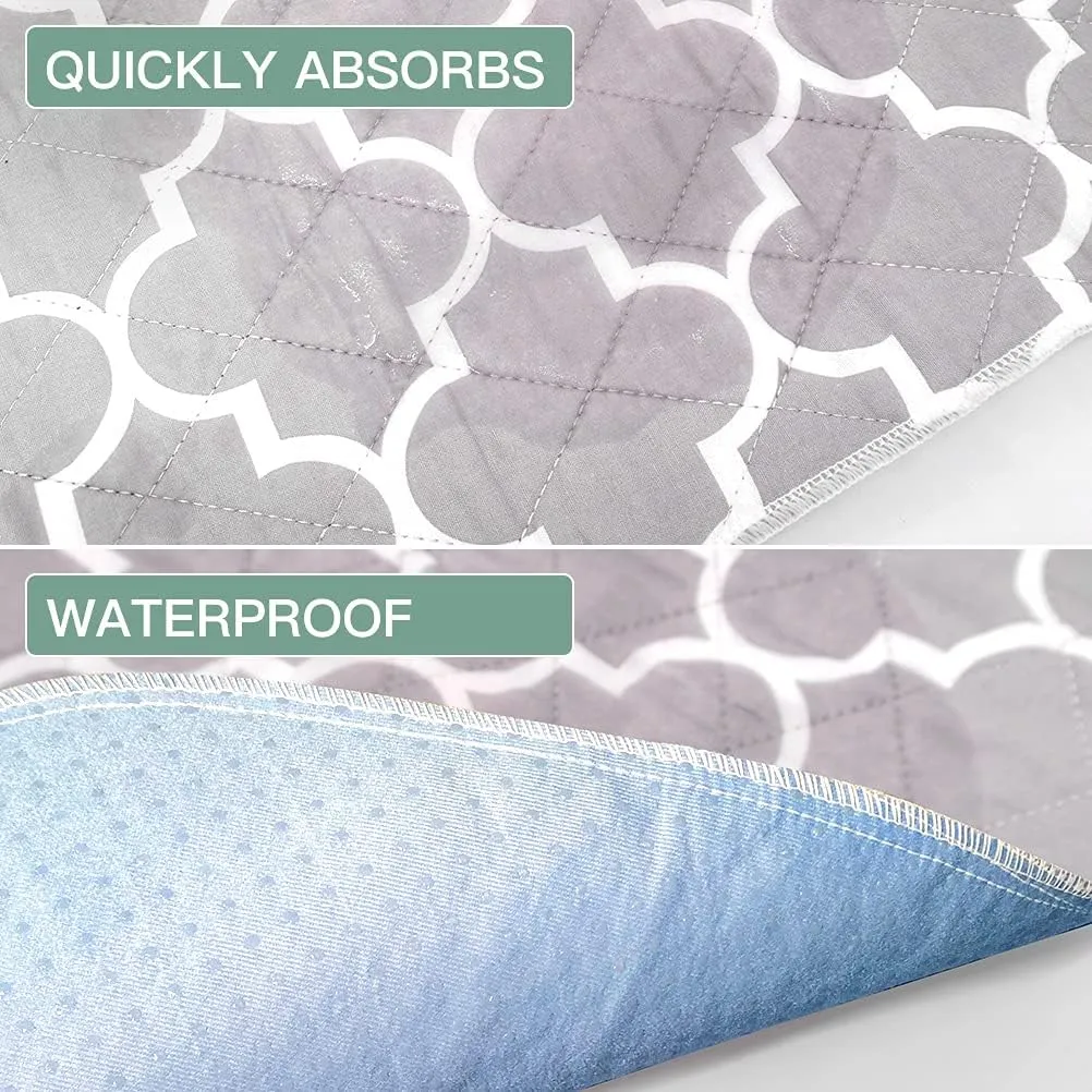 OUTCREATOR Washable Bed Pads 34" x 76" (Pack of 2), Incontinence Mattress Protector, Anti-Slip Waterproof Underpads for Adults Kids Elderly Pets, Absorbency & Reusable Bedwetting Pads (Gray)
