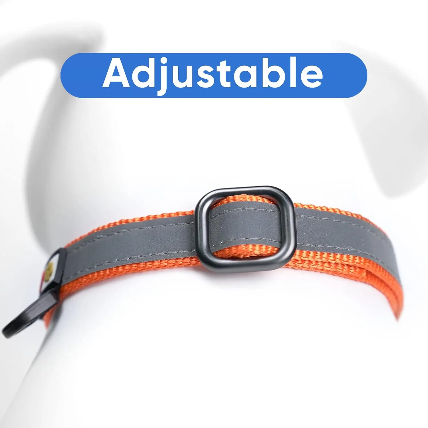 Pawtitas Personalized Martingale Dog Collar With Name, Phone Number - Reflective, Customized for Small Dogs | Orange