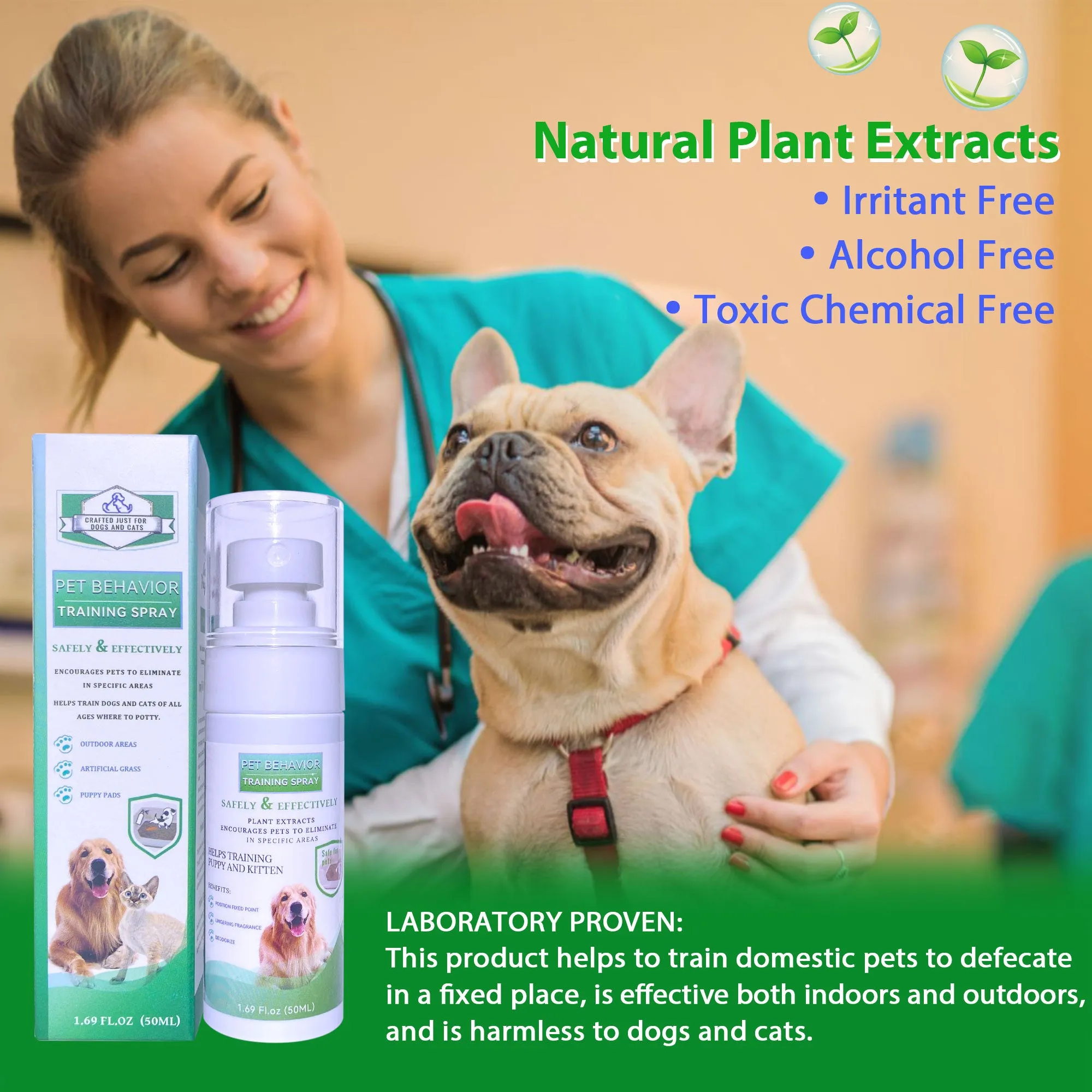 Pet Behavior Training Spray, Potty Training Aid for Indoor and Outdoor Dogs and Puppies, My Dog Peed Again, Prevent Your Pet from Soiling The Carpet - 1.69 Oz.